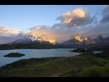 Sunrise over Torres del Paine, Torres del Paine National Park, Chile